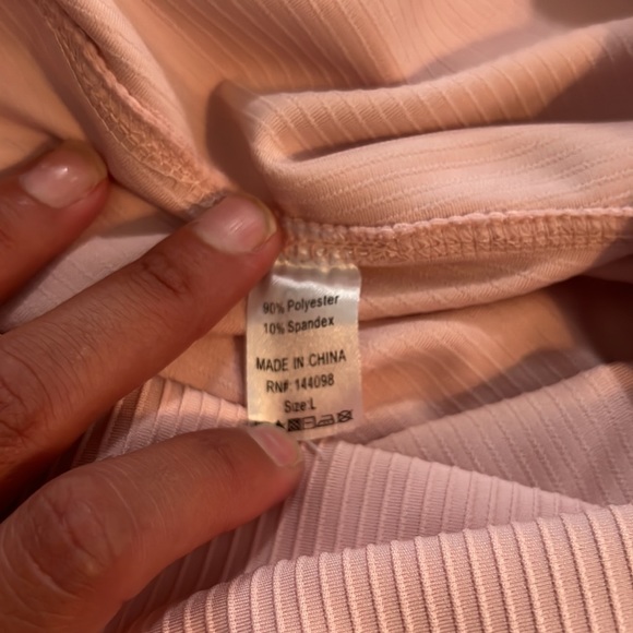 Baby Pink Ribbed Bike Short - Picture 4 of 4